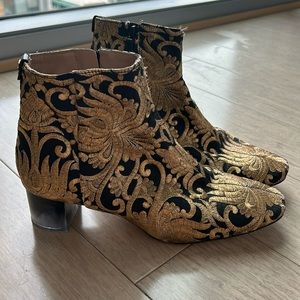 Tory Burch Printed Embroidered Accent Boots